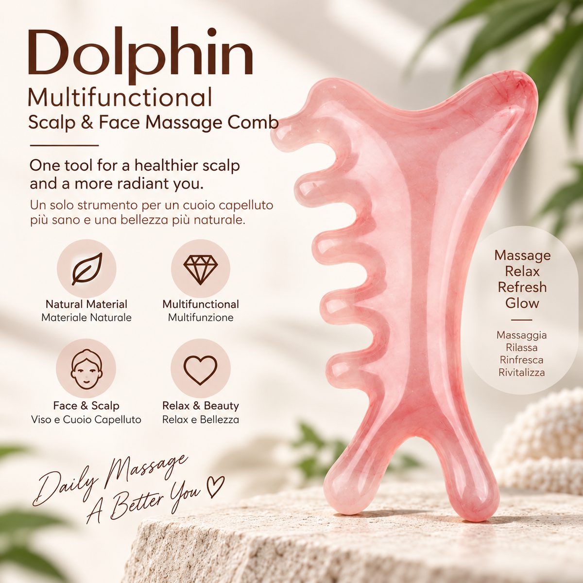 Dolphin Multifunctional Scalp & Face Massage Comb