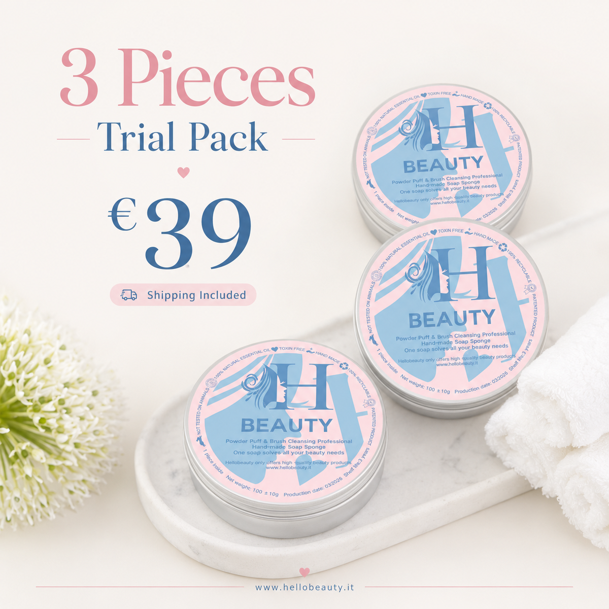 Makeup Brush & Powder Puff Cleansing Soap Sponge – Professional Packs