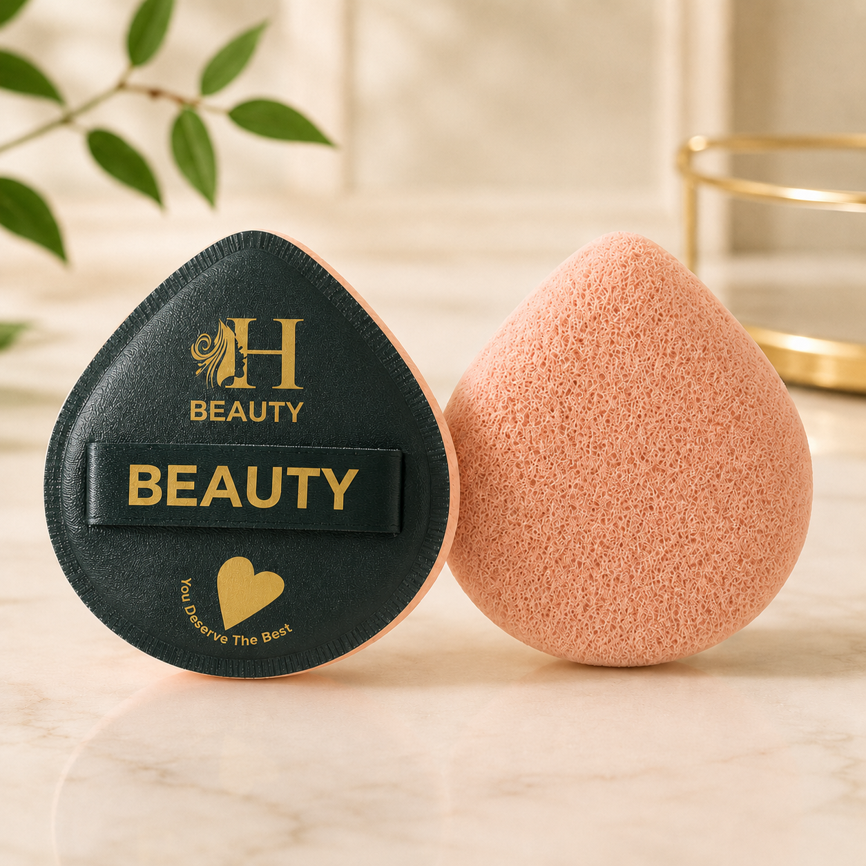 Hello Beauty Dual-Finish Foundation & Powder Puffs – Set of 2