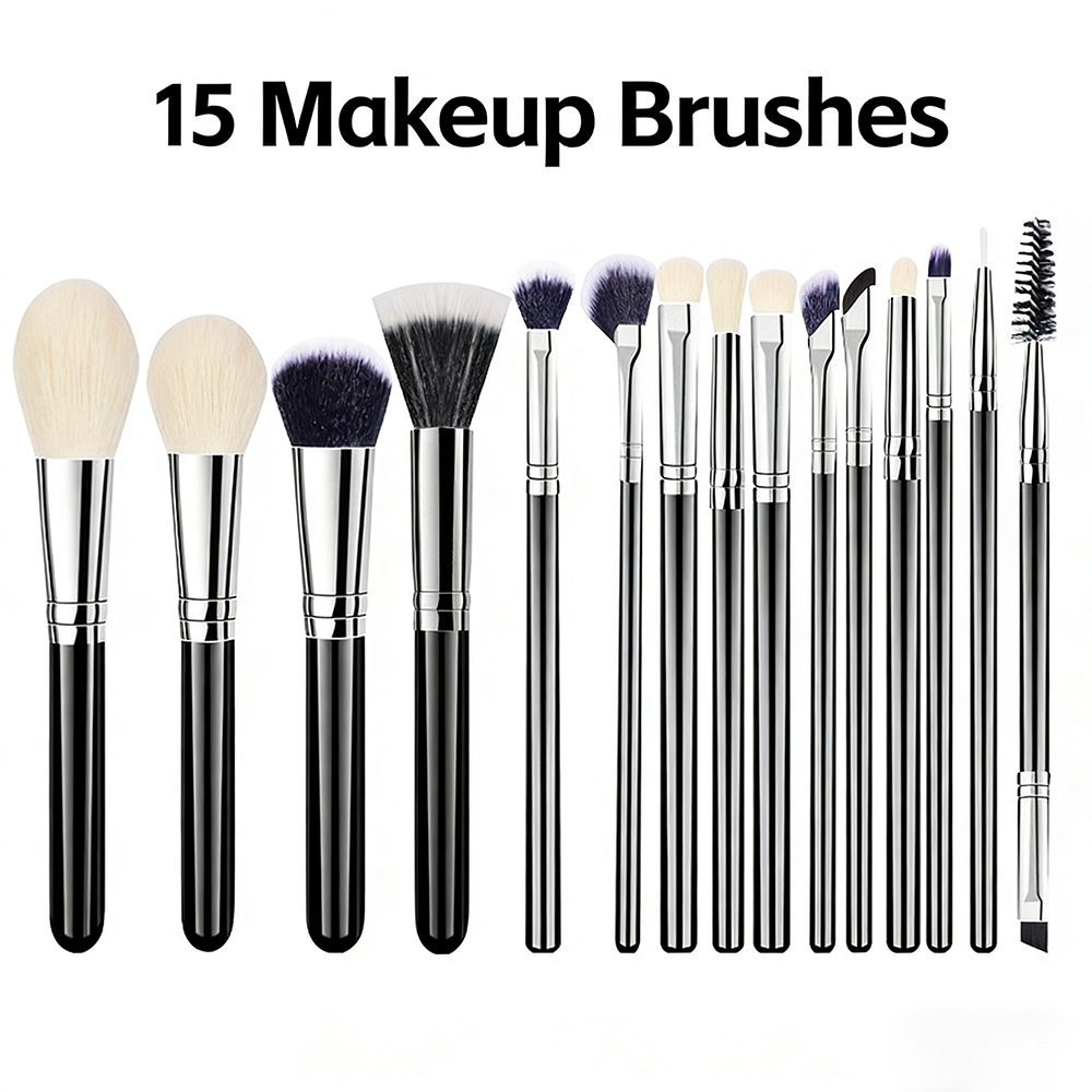 15-Piece Professional Makeup Brush Set